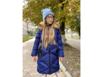 Куртка для дівчинки зима синя (755)